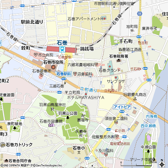 湊支店（渡波支店と同一店舗にて営業）付近の地図
